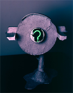 Question featured in this virtual neon art gallery, displaying the neon sculpture and neon art installations, including modern and contemporary art work as well as a line of neon clocks and wall sconces