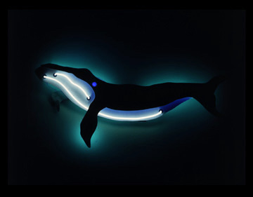 Spermwhale nightview, Marine and Animal:  neon art, sculpture gallery