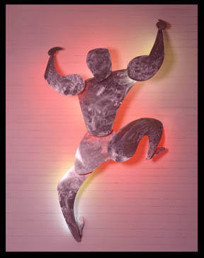 Climber,  exhibited in this virtual neon art gallery exhibition of neon sculpture and neon art installations