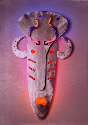 Mask II, "Mask Series", Neon Sculptures by Eric Ehlenberger