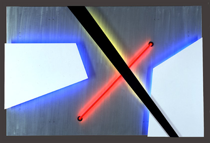 Tectonic III, featured in this virtual neon art gallery, displaying the neon sculpture and neon art installations, including modern and contemporary art work as well as a line of neon clocks and wall sconces