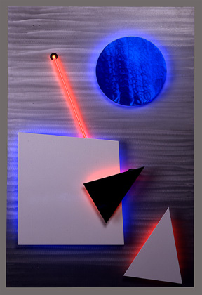 Tectonic VIII, featured in this virtual neon art gallery, displaying the neon sculpture and neon art installations, including modern and contemporary art work as well as a line of neon clocks and wall sconces