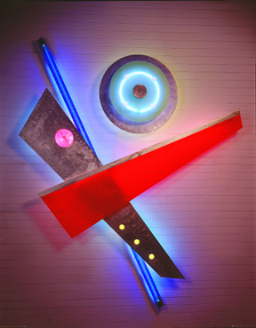 "Celebration I", exhibited in this virtual neon art gallery exhibition of neon sculpture and neon art installations