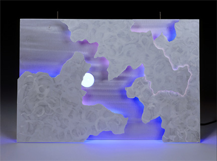"Portable Clouds", exhibited in this virtual neon art gallery exhibition of neon sculpture and neon art installations