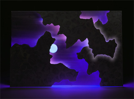 "Portable Clouds", exhibited in this virtual neon art gallery exhibition of neon sculpture and neon art installations
