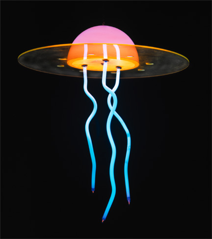 Space Jelly 246b", featured in this virtual neon art gallery, displaying the neon sculpture and neon art installations, including modern and contemporary art work as well as a line of neon clocks and wall sconces