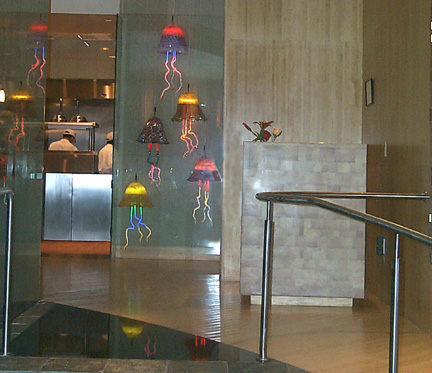 Grand Wok Jellyfish neon sculpture art installation restaurant, Las Vegas, Nevada, NV,