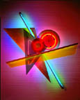 Celebration II, featured in the virtual neon art gallery, this site displays the neon art, neon sculpture and neon art installations of neon artist Eric Ehlenberger, including modern and contemporary art work as well as a line of neon clocks and wall sconces 