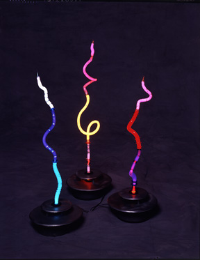 Small Stalaglites, featured in this virtual neon art gallery, displaying the neon sculpture and neon art installations, including modern and contemporary art work as well as a line of neon clocks and wall sconces