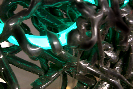 "Cocoons close-up," exhibited in this virtual neon art gallery exhibition of neon sculpture and neon art installations