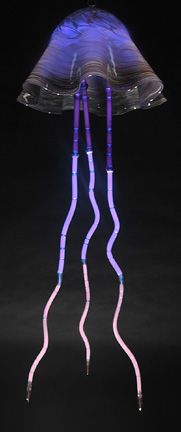 "Jellyfish ", exhibited in this virtual neon art gallery exhibition of marine art, neon sculpture and neon art installations