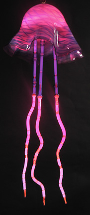 "Jellyfish ", exhibited in this virtual neon art gallery exhibition of marine art, neon sculpture and neon art installations