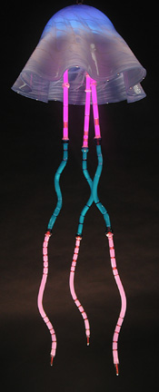 "Jellyfish ", exhibited in this virtual neon art gallery exhibition of marine art, neon sculpture and neon art installations