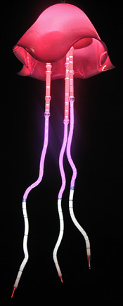 "Jellyfish ", exhibited in this virtual neon art gallery exhibition of marine art, neon sculpture and neon art installations