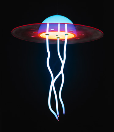 Space Jelly 246c", featured in this virtual neon art gallery, displaying the neon sculpture and neon art installations, including modern and contemporary art work as well as a line of neon clocks and wall sconces