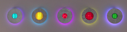 wall sconces: contemporary neon, glass sconces