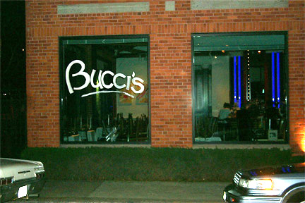 Neon Sculpture art installation at Bucci's restaurant: Emeryville, near San Francisco