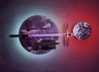 Orbits, neon sculpture in the Constructivist style