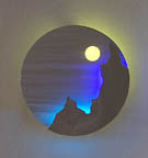 DiscScape I, a neon art sculpture wall sconce