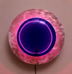 wall sconces: contemporary neon, glass sconces