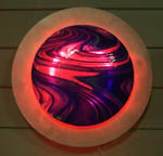 wall sconces: contemporary neon, glass sconces